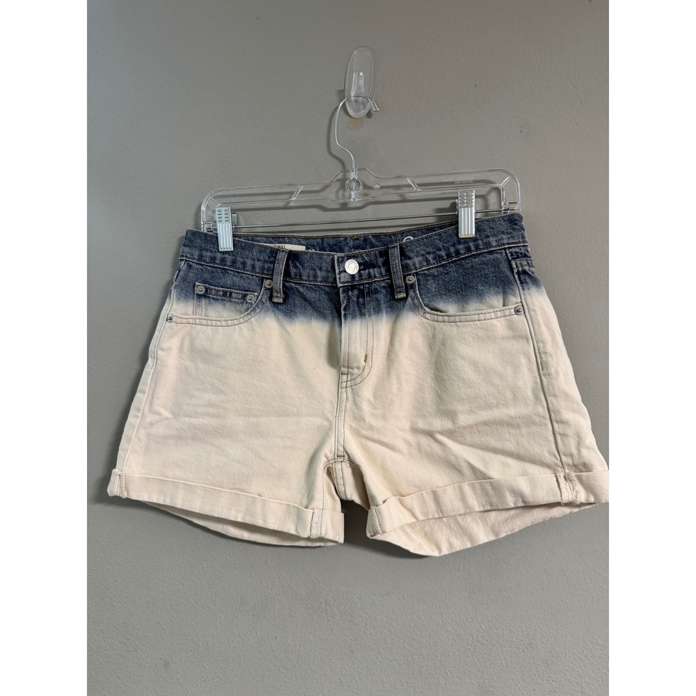 #26 Gap Original Best Girlfriend Shorts Dip Dye Ombre Denim Blue White Size 26‎